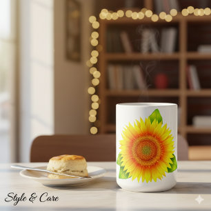 Sonnenblumen-Marke Elegantes Blumen-Design-Kaffeet Kaffeetasse