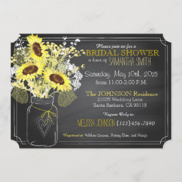 Sonnenblumen Mason Jar Chalkboard Brautparty Einladung