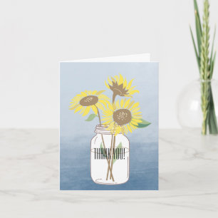 Sonnenblumen Mason Jar Watercolor Vielen Dank Dankeskarte