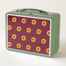 Sonnenblumen Metal Lunchbox (Barn Red & Gold)