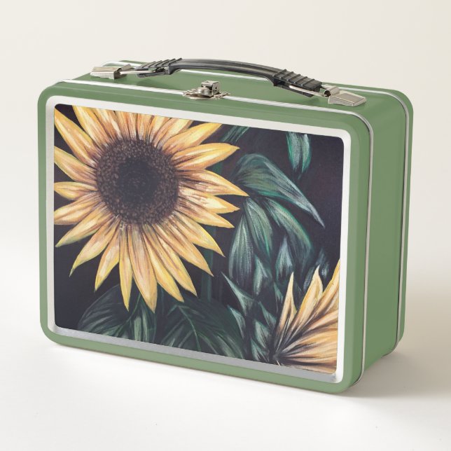 Sonnenblumen Metall Brotdose (Vorderseite)