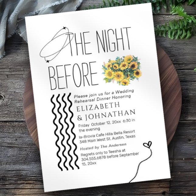 Sonnenblumen Minimales Drehbuch Einladung (Von Creator hochgeladen)