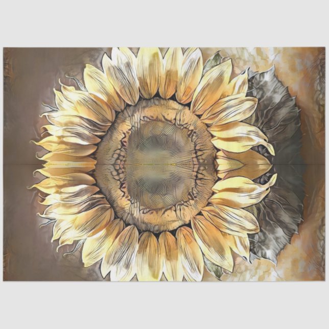 Sonnenblumen Mirror Modern Art Collection Seidenpapier (Vorderseite)