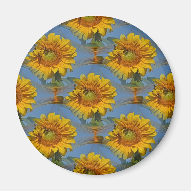 Sonnenblumen mit Freunden.... Magnet (Vorne)