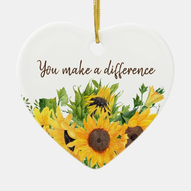 Sonnenblumen mit Ihnen machen einen Unterschied An Keramik Ornament (Vorne)