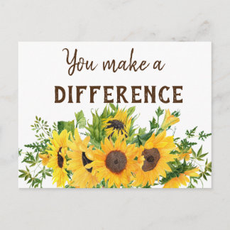 Sonnenblumen mit Ihnen machen einen Unterschied An Postkarte