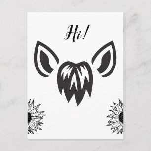 Sonnenblumen mit Pferdeohren Minimalistisches Desi Postkarte