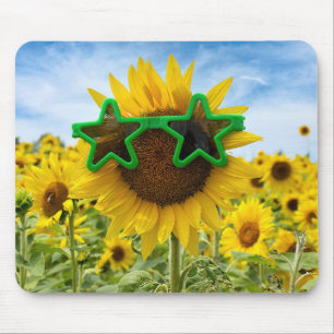 Sonnenblumen mit Sternengläser Mousepad