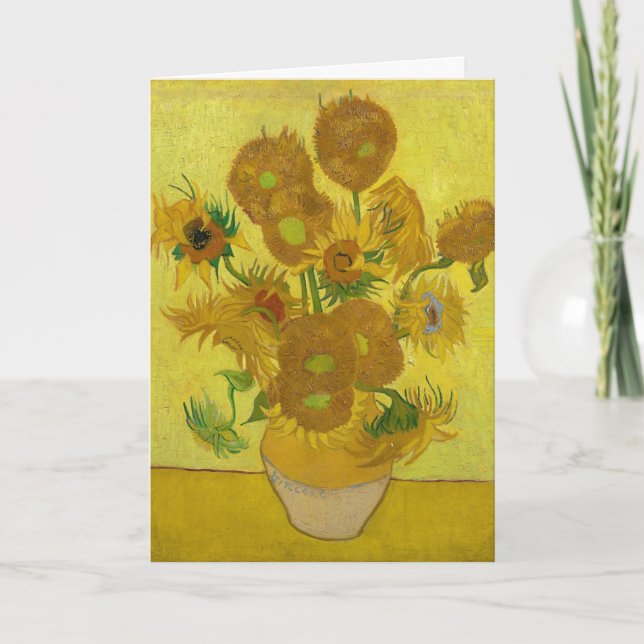Sonnenblumen mit Van Gogh Gemälde Art Card Karte (Vorderseite)