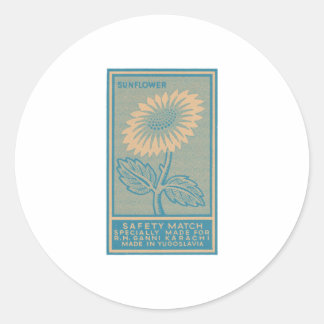 Sonnenblumen Mitte Jahrhundert Modernes Buch Kunst Runder Aufkleber