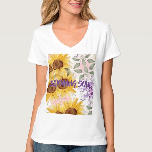 Sonnenblumen-Mix-Design T-Shirt (Vorderseite)