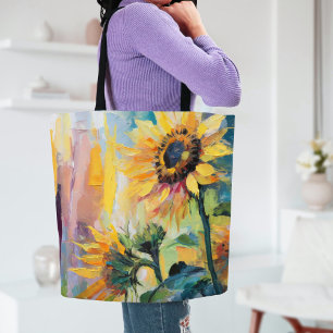 Sonnenblumen Moderne Abstrakte Blumenbemalung Tasche