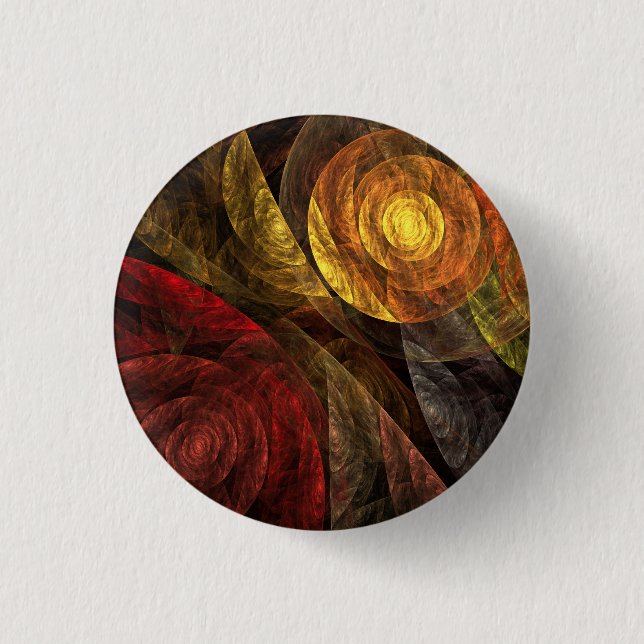 Sonnenblumen Modernes Abstraktes Kunstmuster Button (Vorderseite)