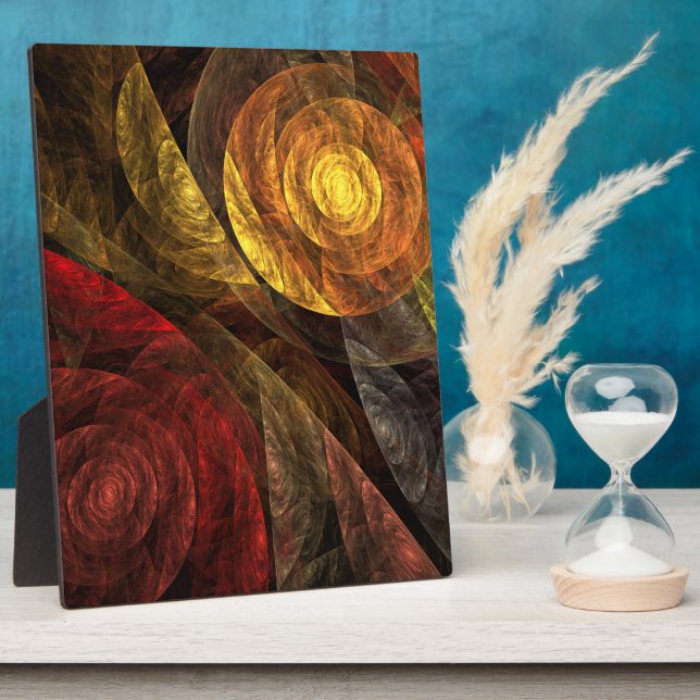 Sonnenblumen Modernes Abstraktes Kunstmuster Fotoplatte (Seite)