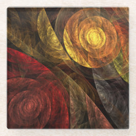 Sonnenblumen Modernes Abstraktes Kunstmuster Glasuntersetzer
