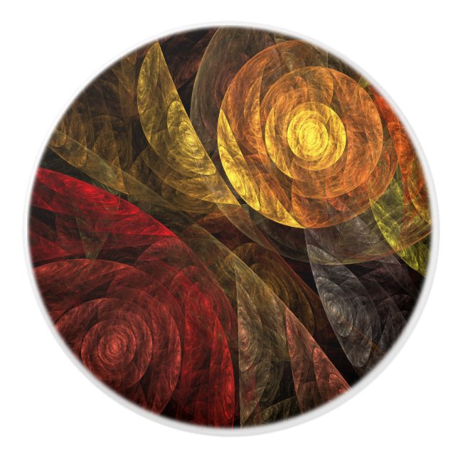 Sonnenblumen Modernes Abstraktes Kunstmuster Keramikknauf (Vorderseite)