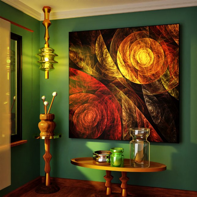 Sonnenblumen Modernes Abstraktes Kunstmuster Leinwanddruck (Sun Flower Floral Modern Abstract Art Pattern Canvas Print)