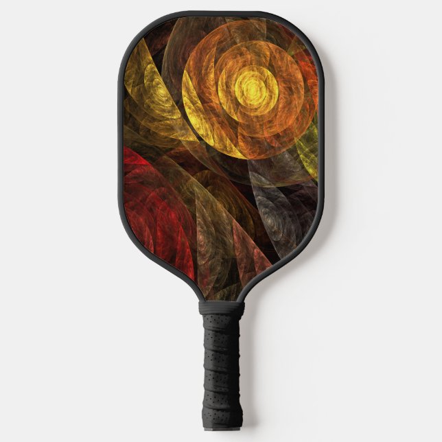 Sonnenblumen Modernes Abstraktes Kunstmuster Pickleball Schläger (Vorderseite)