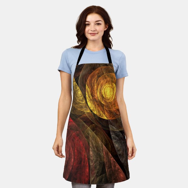 Sonnenblumen Modernes Abstraktes Kunstmuster Schürze (Getragen)