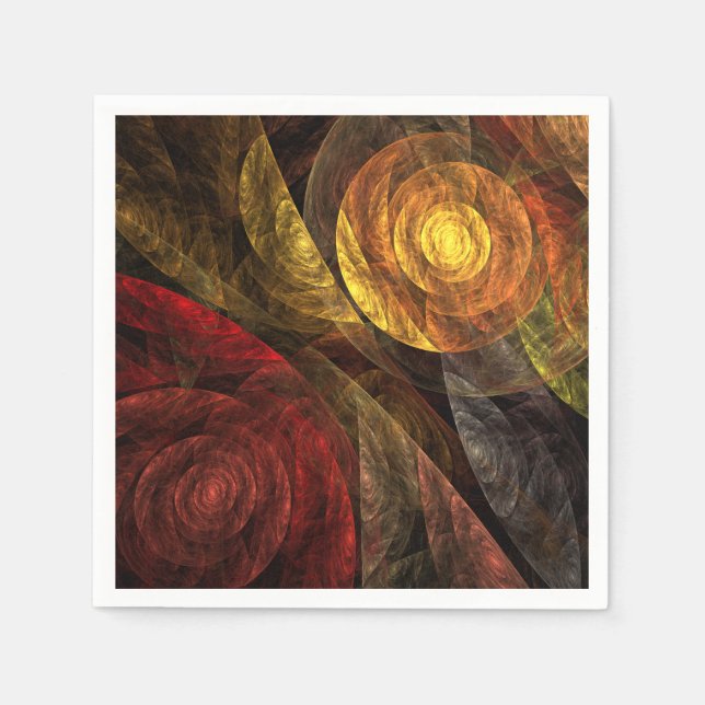 Sonnenblumen Modernes Abstraktes Kunstmuster Serviette (Vorderseite)