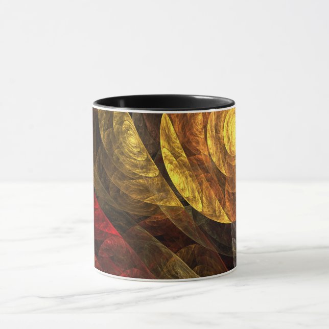 Sonnenblumen Modernes Abstraktes Kunstmuster Tasse (Zentrum)