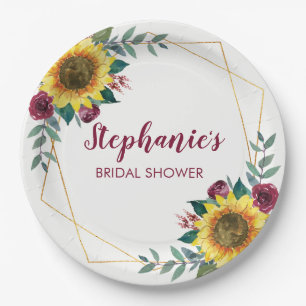 Sonnenblumen Modernes Brautparty Pappteller