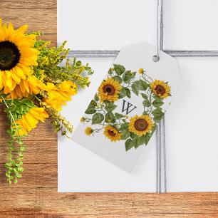 Sonnenblumen-Monogramm Geschenkanhänger