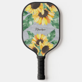 Sonnenblumen-Monogramm-Paddel Pickleball Schläger