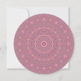 Sonnenblumen Mosaik Round Note Card Cranberry Red Dankeskarte