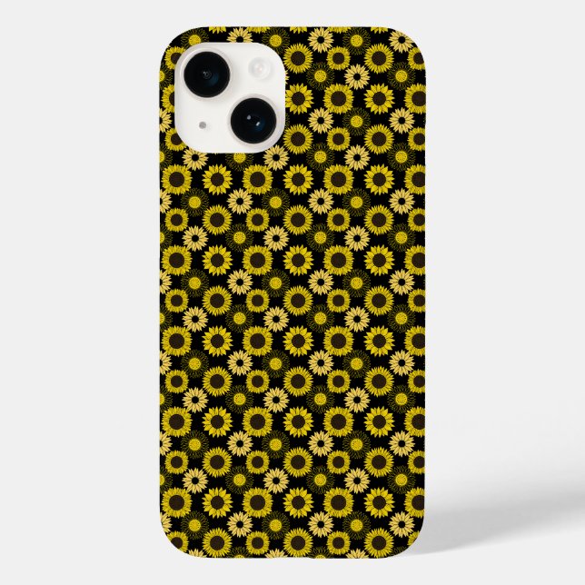 Sonnenblumen Muster bx4 Black BG Case-Mate iPhone 14 Hülle (Rückseite)
