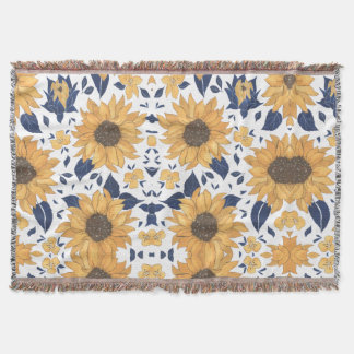 Sonnenblumen-Muster kuscheliges Kissen für neues Z Decke