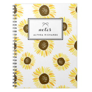 Sonnenblumen Muster Personalisiertes Notebook Notizblock