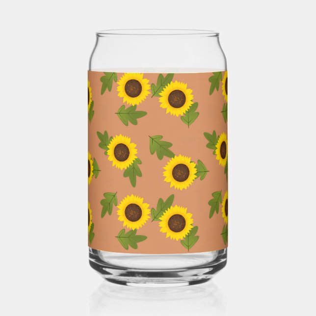 Sonnenblumen-Musterdesign – Hübsche Blumen-Ästheti Dosenglas (Vorderseite)