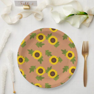 Sonnenblumen-Musterdesign – Hübsche Blumen-Ästheti Pappteller