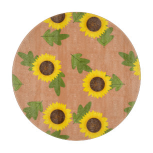 Sonnenblumen-Musterdesign – Hübsche Blumen-Ästheti Schneidebrett