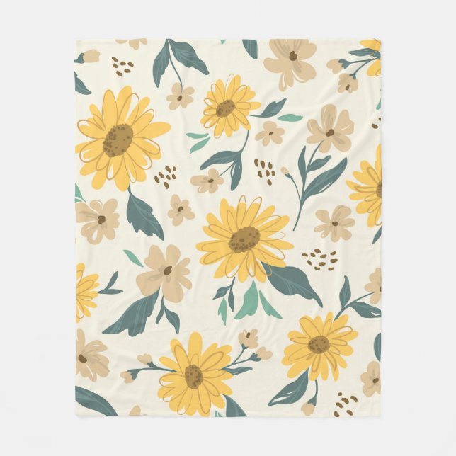 Sonnenblumen nahtlos Muster. Gelber Schwanz mit Fleecedecke (Vorderseite)