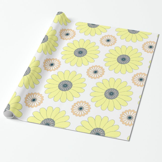 Sonnenblumen nahtloses Muster Geschenkpapier (Ungerollt)