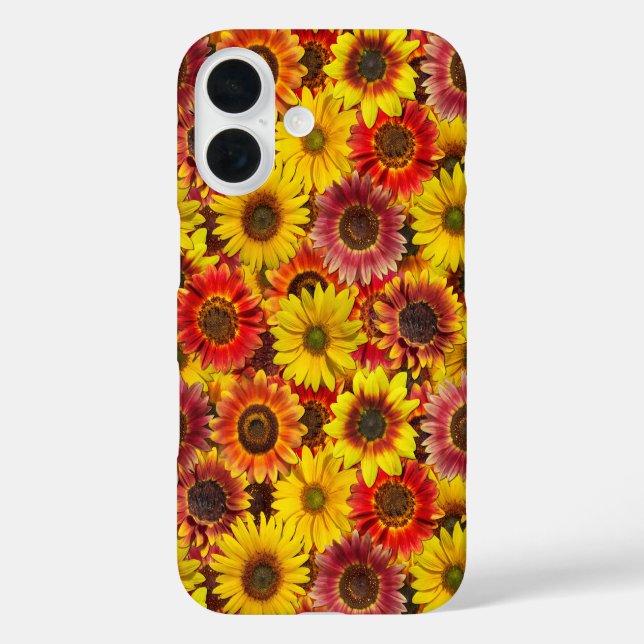 Sonnenblumen Nahtloses Muster iPhone 16 Hülle (Rückseite)