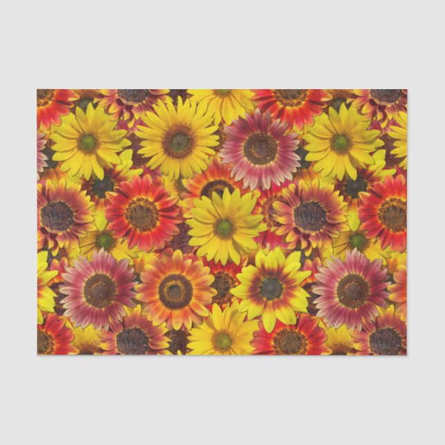 Sonnenblumen Nahtloses Muster Seidenpapier (Vorderseite)
