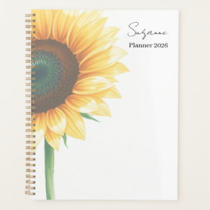 Sonnenblumen-Name Personalisierter 2026 Planer