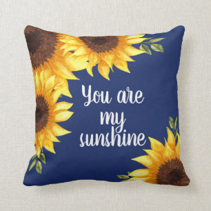 Sonnenblumen Navy Blue Chic Sie sind mein Sonnensc Kissen