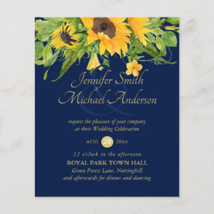 Sonnenblumen Navy Blue Country Blumenhochzeit Einl