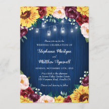 Sonnenblumen Navy Mason Jars Floral Hochzeit