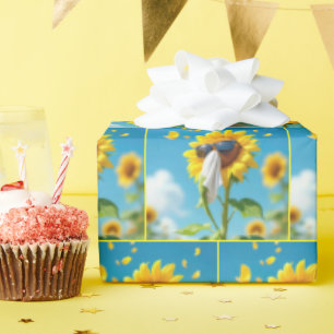 Sonnenblumen Niesen in ein Gewebe Geschenkpapier