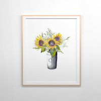 Sonnenblumen noch Leben Aquarellmalerei