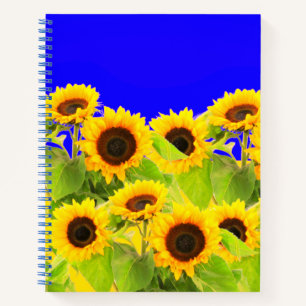 Sonnenblumen-Notebook - Ukrainische Flaggenfarben Notizbuch