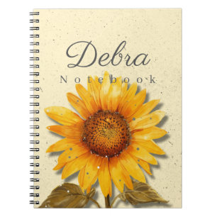 Sonnenblumen-Notizbuch Name Gelbes Blumenjournal Notizblock
