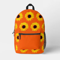 Sonnenblumen orange-gelbe schwarze Drucktasche