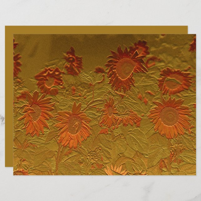 Sonnenblumen Orange Gold Blumengestalt Design (Vorne/Hinten)