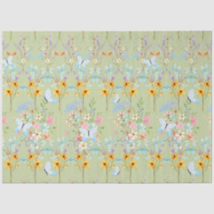 Sonnenblumen Ostern Schmetterling Grün Decoupage Seidenpapier